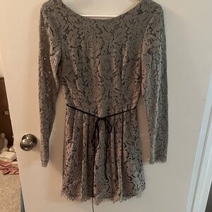 Bohme Gray Lace Midi Dress size small